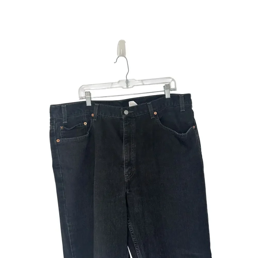 Levi's Jeans Men's Black 550 Relaxed Fit Straight Leg Cotton Rugged Size 42 x 30